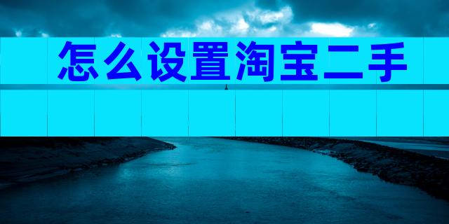 怎么设置淘宝二手