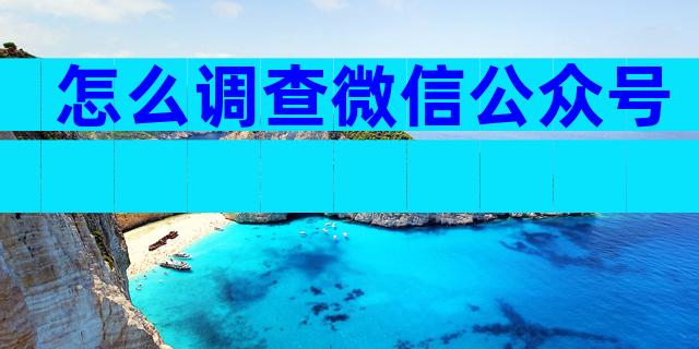 怎么调查微信公众号