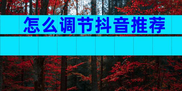 怎么调节抖音推荐
