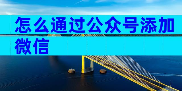 怎么通过公众号添加微信