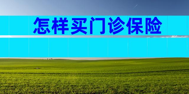 怎样买门诊保险
