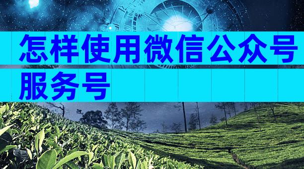 怎样使用微信公众号服务号