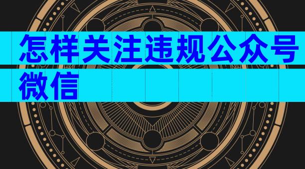 怎样关注违规公众号微信