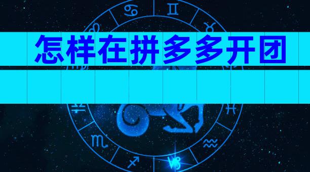 怎样在拼多多开团