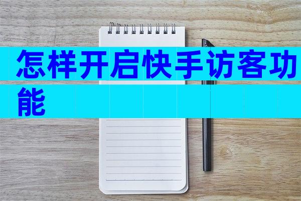 怎样开启快手访客功能