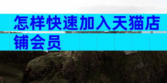 怎样快速加入天猫店铺会员