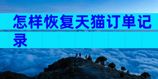 怎样恢复天猫订单记录