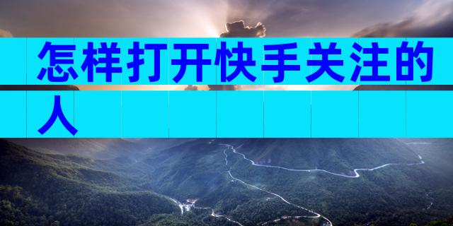 怎样打开快手关注的人