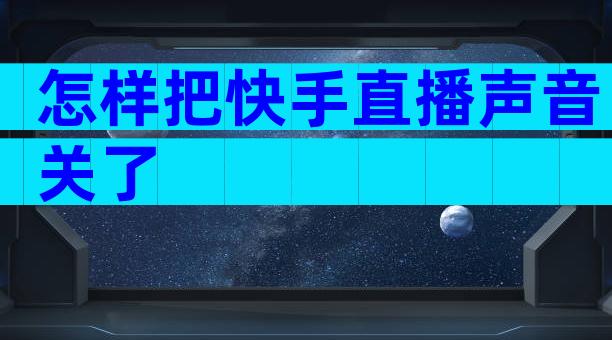 怎样把快手直播声音关了