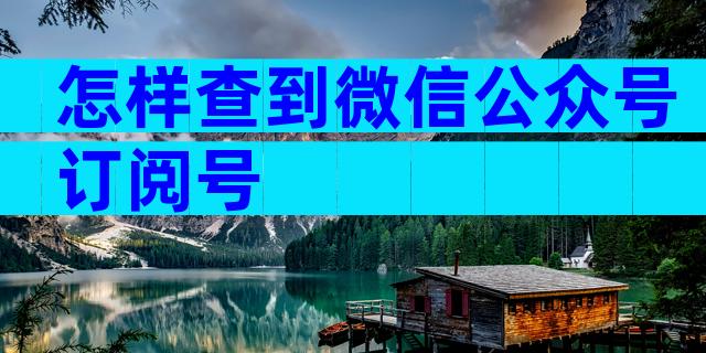 怎样查到微信公众号订阅号