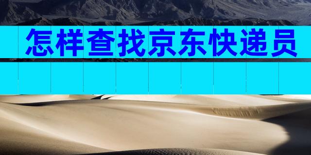 怎样查找京东快递员