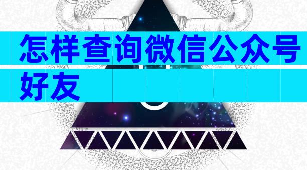 怎样查询微信公众号好友