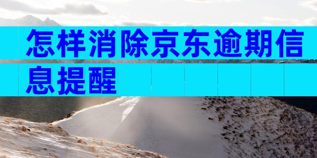 怎样消除京东逾期信息提醒