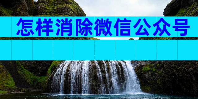 怎样消除微信公众号