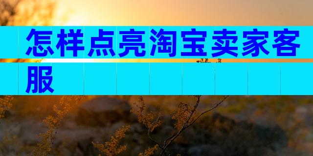 怎样点亮淘宝卖家客服