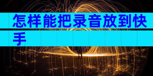 怎样能把录音放到快手