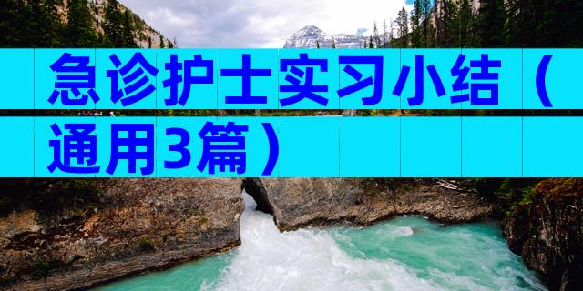 急诊护士实习小结（通用3篇）