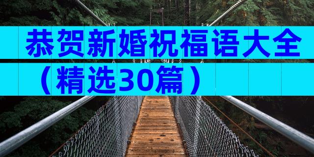 恭贺新婚祝福语大全（精选30篇）