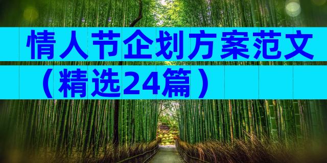 情人节企划方案范文（精选24篇）