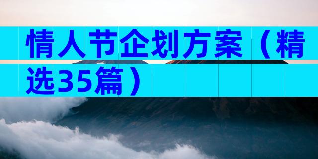 情人节企划方案（精选35篇）