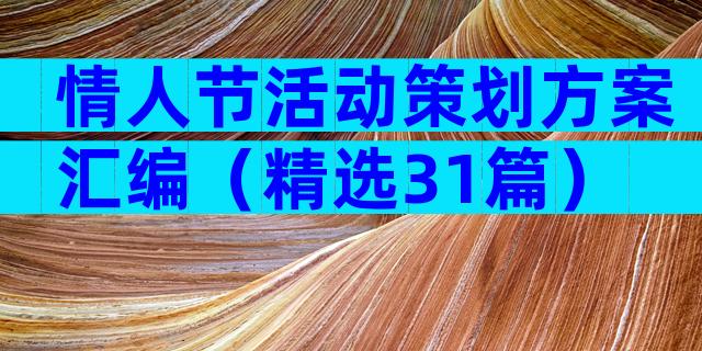 情人节活动策划方案汇编（精选31篇）