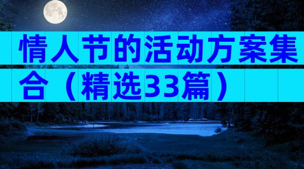情人节的活动方案集合（精选33篇）