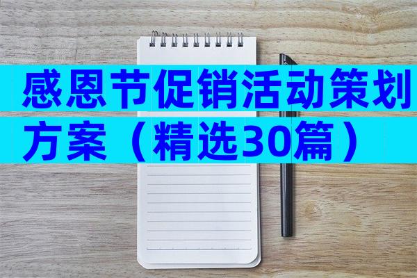 感恩节促销活动策划方案（精选30篇）