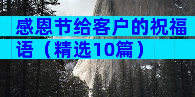 感恩节给客户的祝福语（精选10篇）