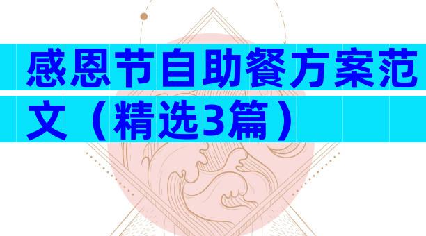 感恩节自助餐方案范文（精选3篇）