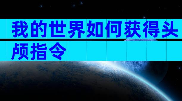 我的世界如何获得头颅指令