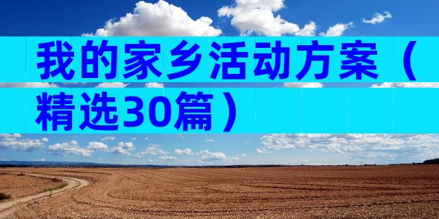我的家乡活动方案（精选30篇）
