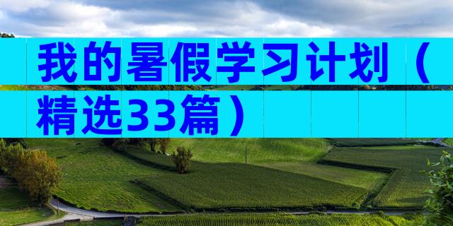 我的暑假学习计划（精选33篇）
