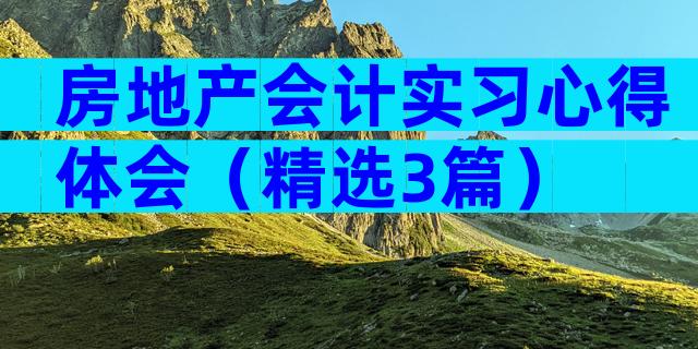 房地产会计实习心得体会（精选3篇）