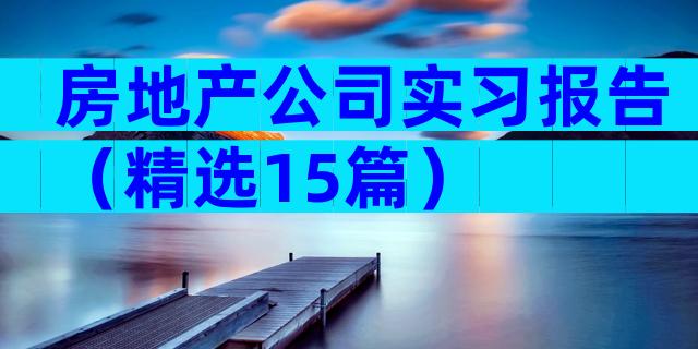 房地产公司实习报告（精选15篇）