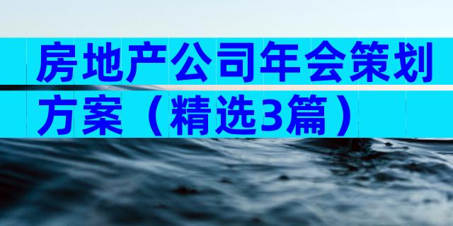 房地产公司年会策划方案（精选3篇）
