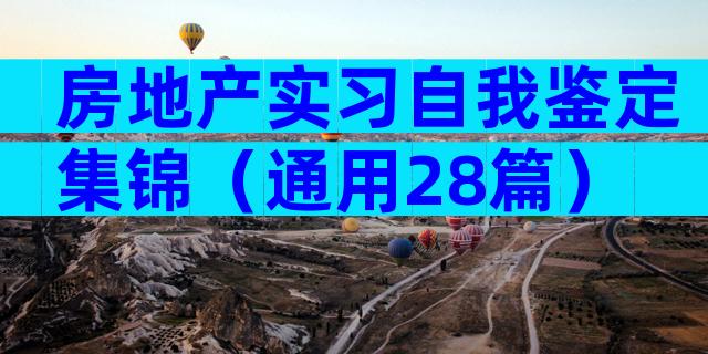 房地产实习自我鉴定集锦（通用28篇）