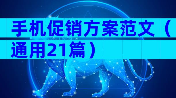 手机促销方案范文（通用21篇）
