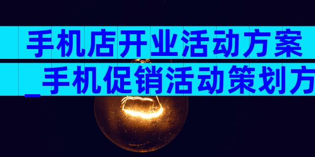 手机店开业活动方案_手机促销活动策划方案（精选6篇）