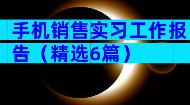 手机销售实习工作报告（精选6篇）