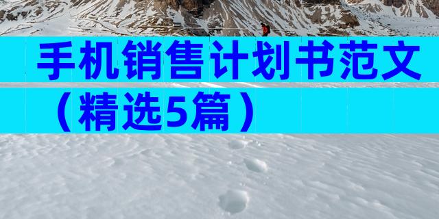 手机销售计划书范文（精选5篇）