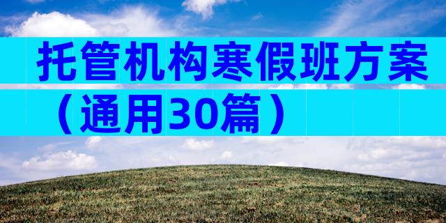 托管机构寒假班方案（通用30篇）