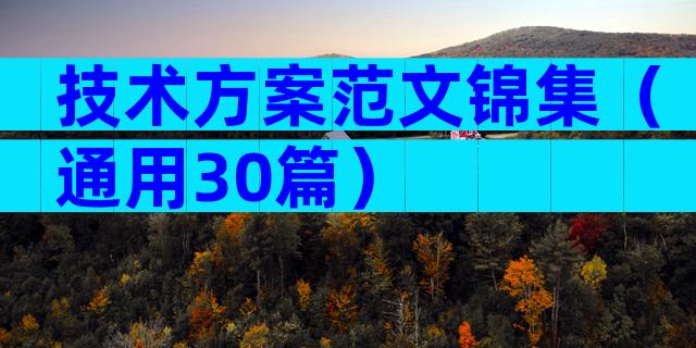 技术方案范文锦集（通用30篇）