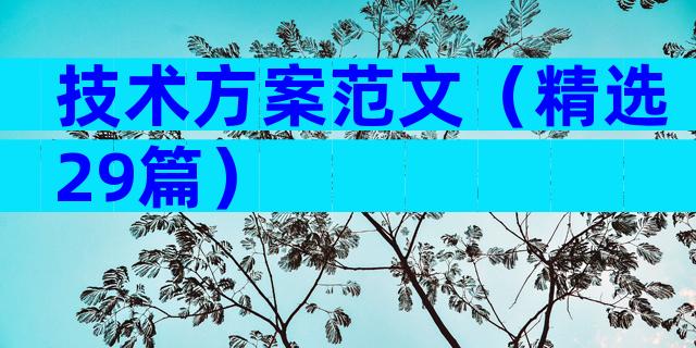 技术方案范文（精选29篇）