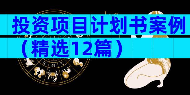 投资项目计划书案例（精选12篇）