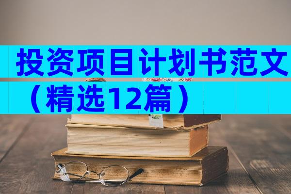 投资项目计划书范文（精选12篇）