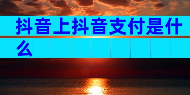 抖音上抖音支付是什么