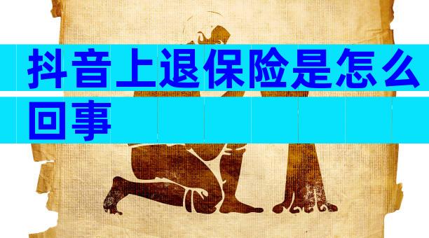 抖音上退保险是怎么回事