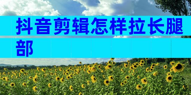 抖音剪辑怎样拉长腿部