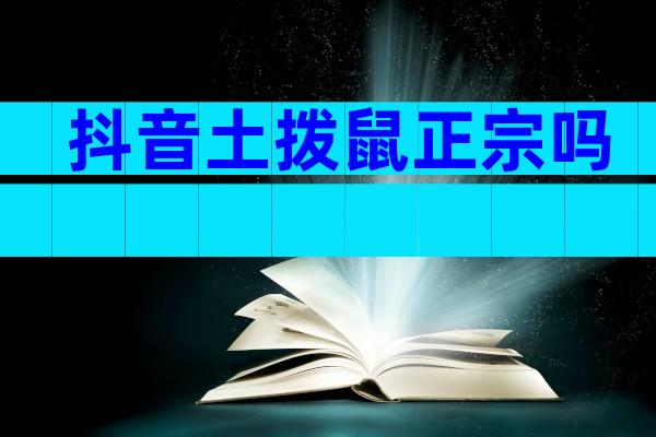 抖音土拨鼠正宗吗