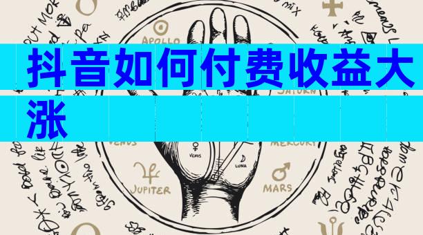 抖音如何付费收益大涨